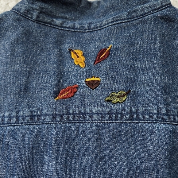 Breckenridge Embroidered Chambray Fall Jacket sz SmallP - Picture 5 of 5